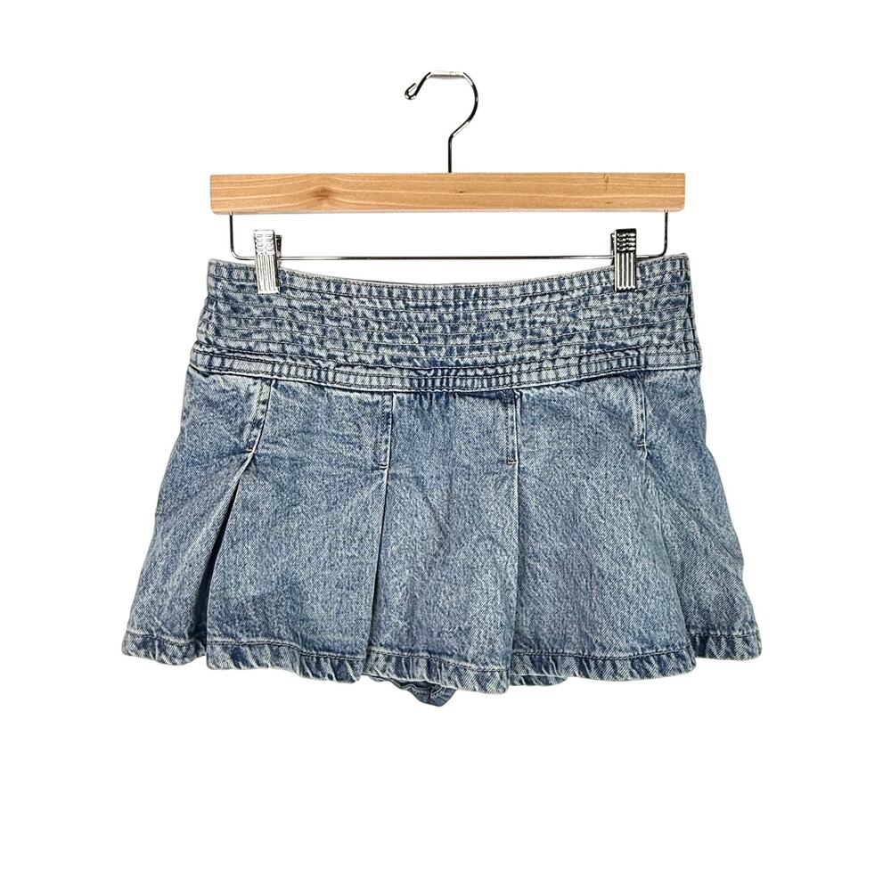 Garage Denim Pleated Mini Skort M